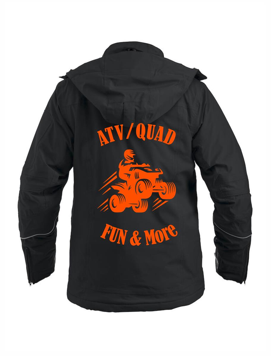 ATV Softshell Jacke Herren schwarz inkl. Druck