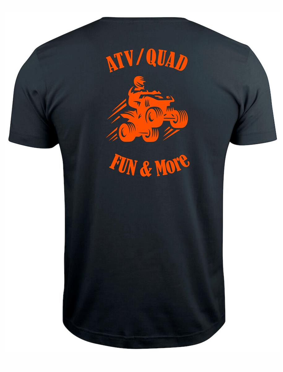 ATV T-Shirt mit V-Ausschnitt schwarz mit Druck