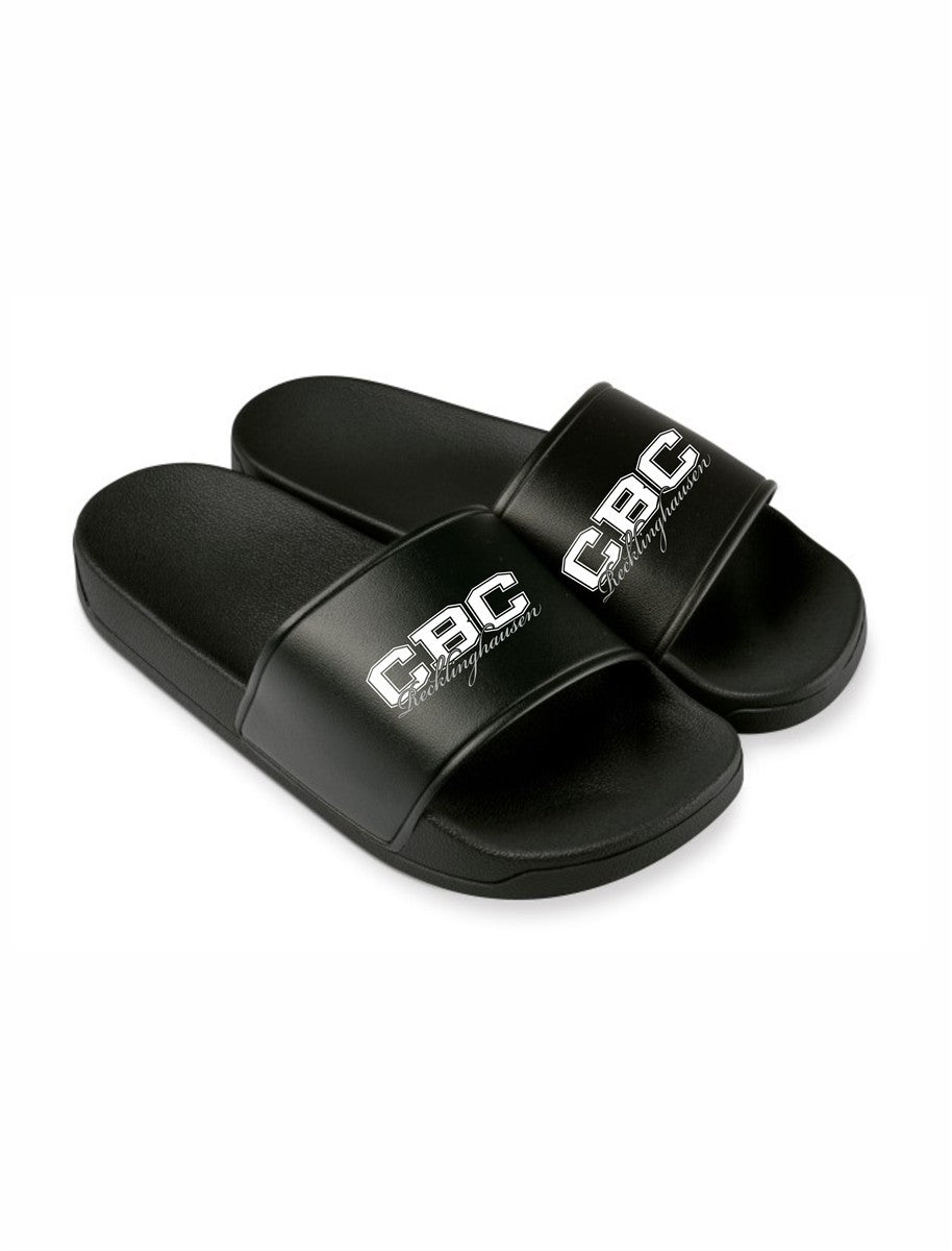 CBC Badelatschen Kinder schwarz mit Logodruck