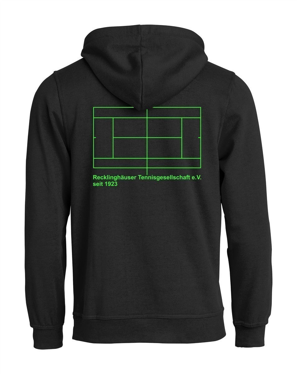 RTG TENNISPLATZ Design Hoodie Unisex schwarz mit Druck