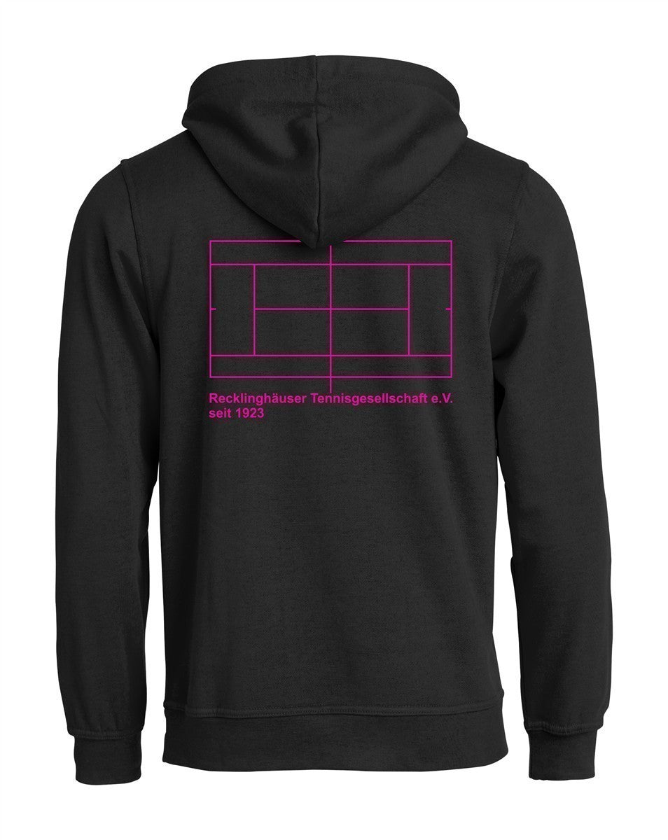 RTG TENNISPLATZ Design Hoodie Unisex schwarz mit Druck