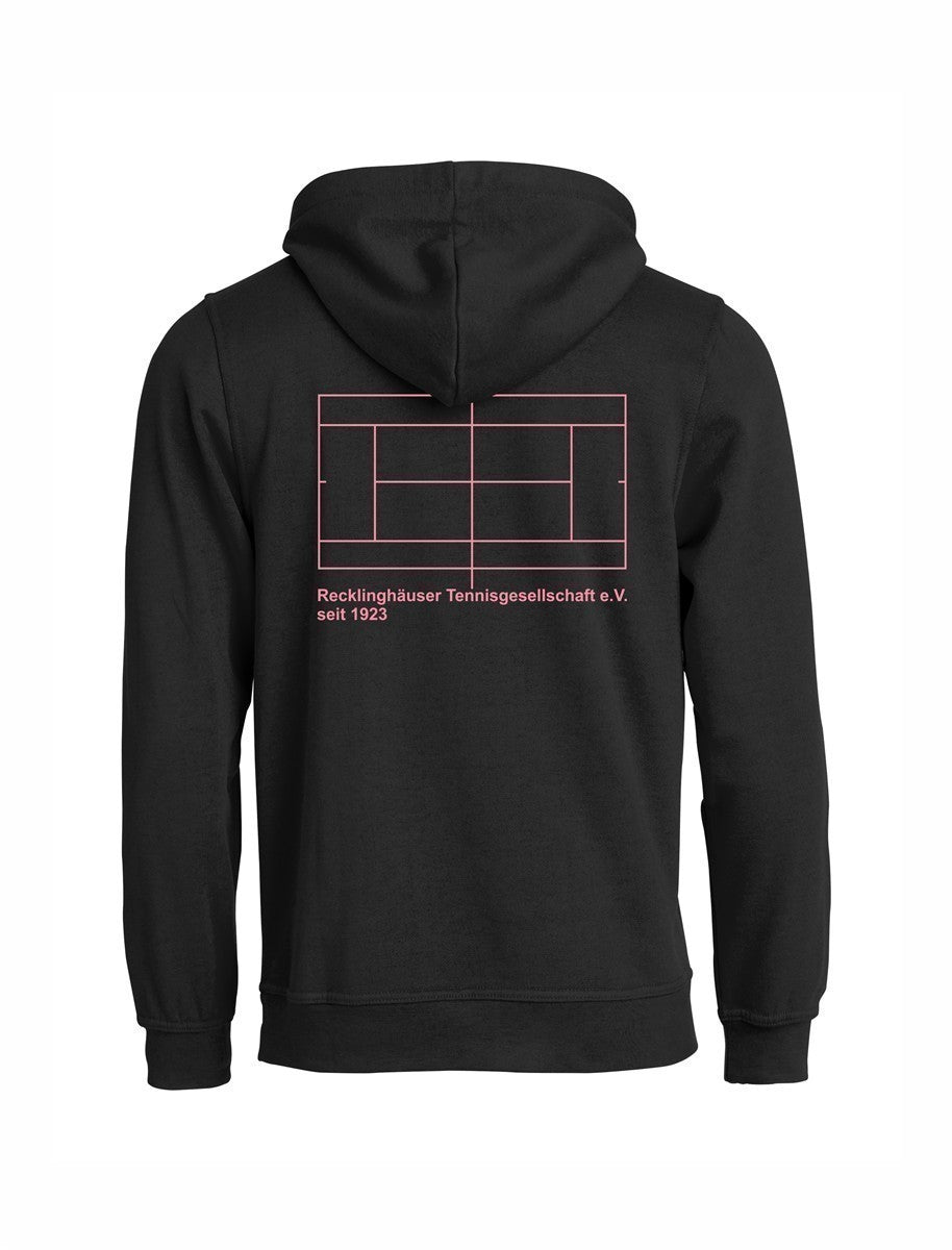RTG TENNISPLATZ Design Hoodie Unisex schwarz mit Druck