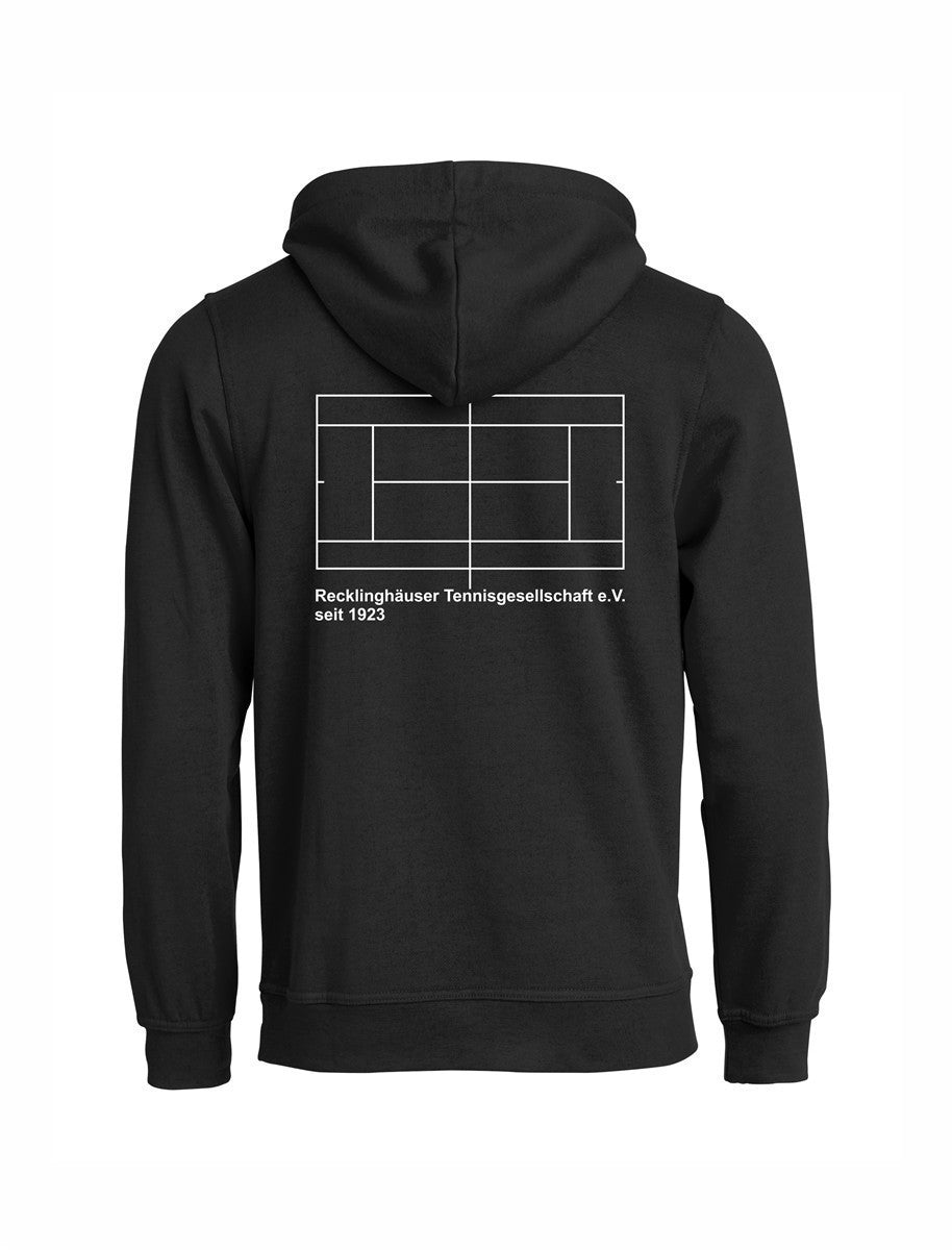 RTG TENNISPLATZ Design Hoodie Unisex schwarz mit Druck