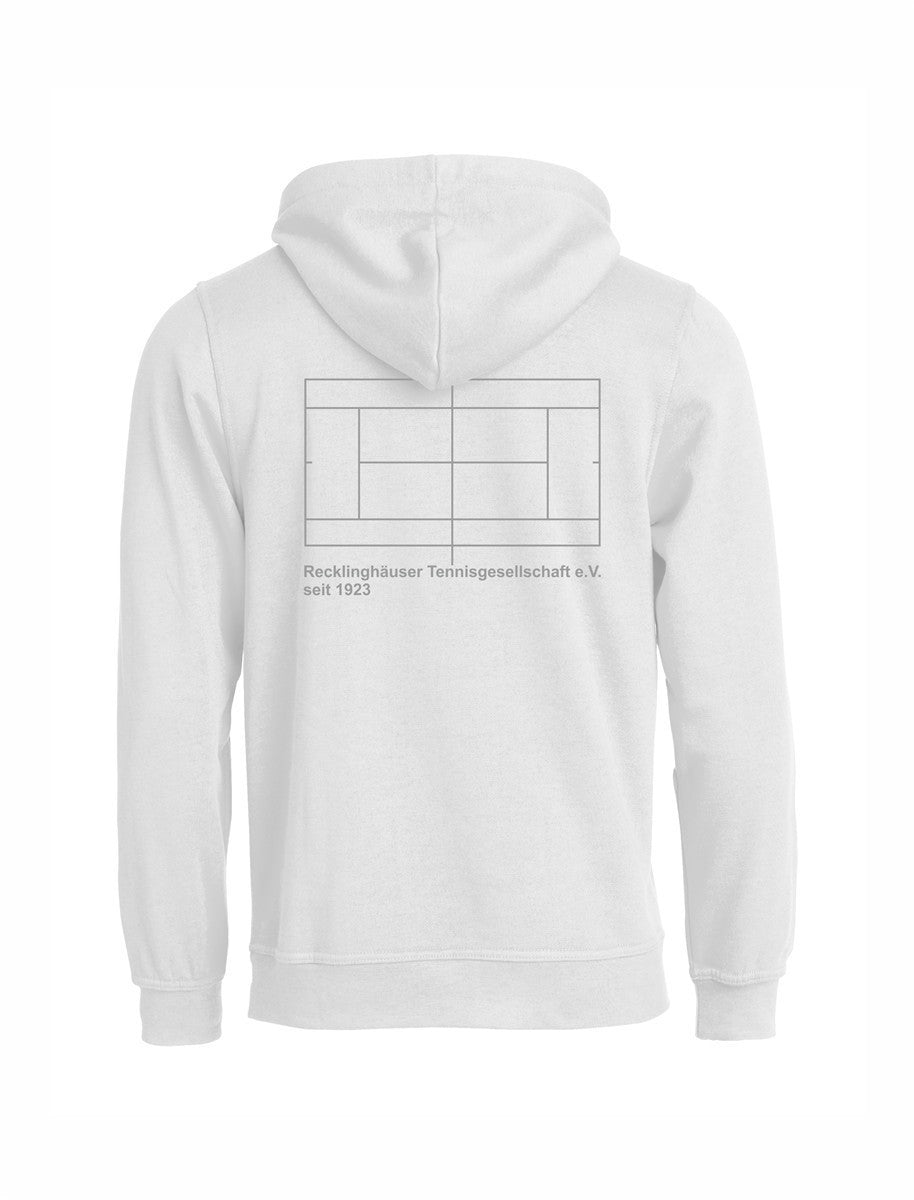 RTG TENNISPLATZ Design Hoodie Unisex weiß mit Druck