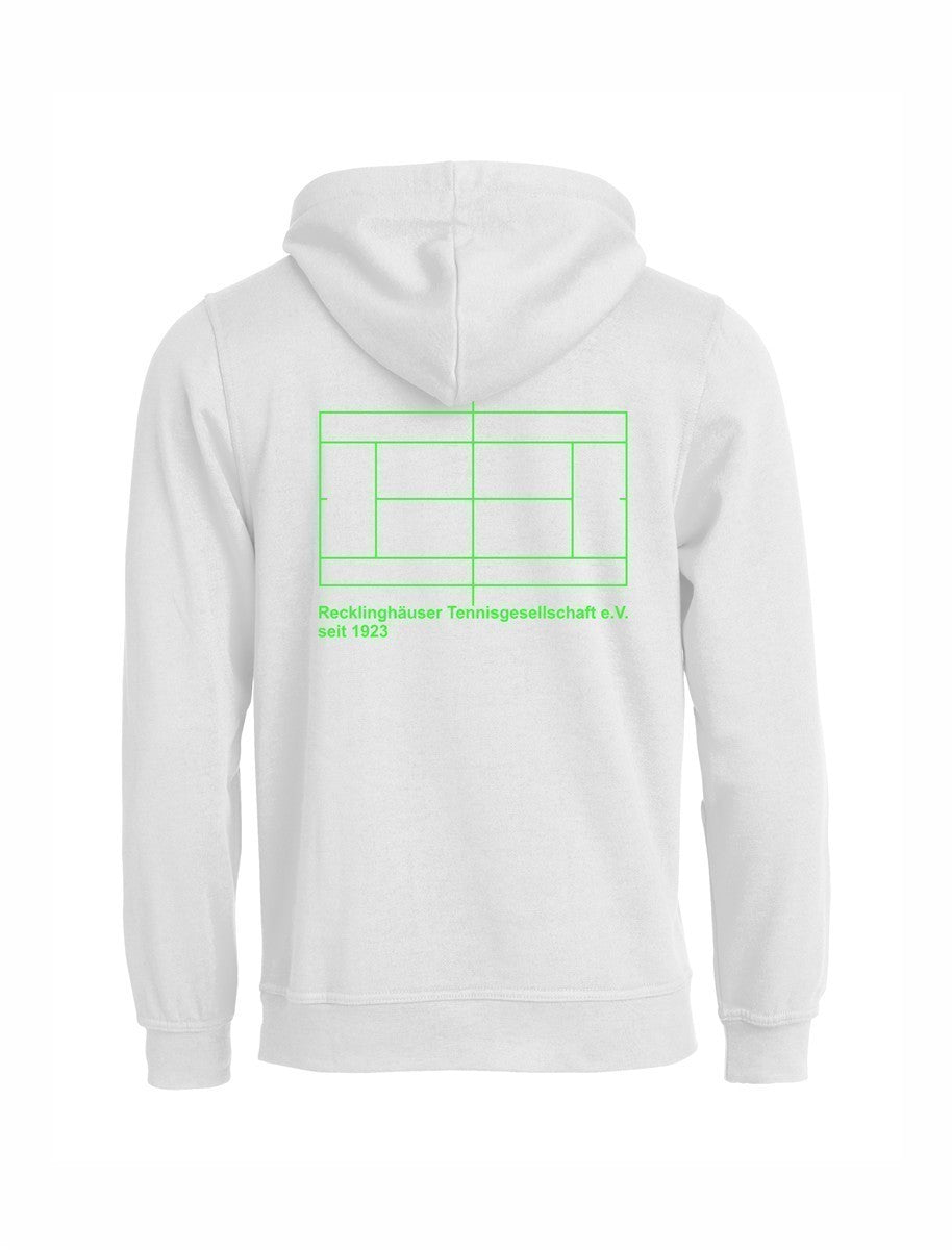 RTG TENNISPLATZ Design Hoodie Unisex weiß mit Druck
