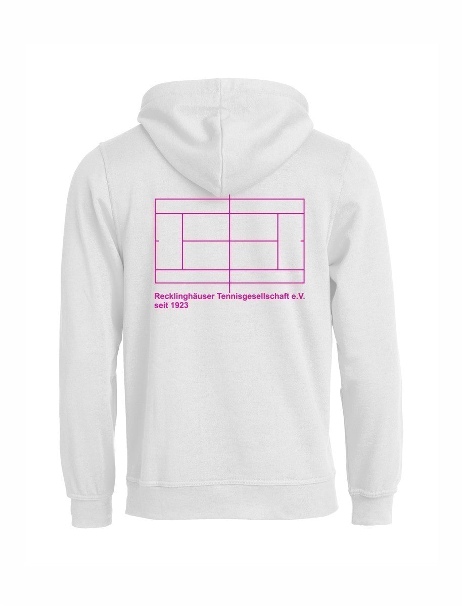 RTG TENNISPLATZ Design Hoodie Unisex weiß mit Druck