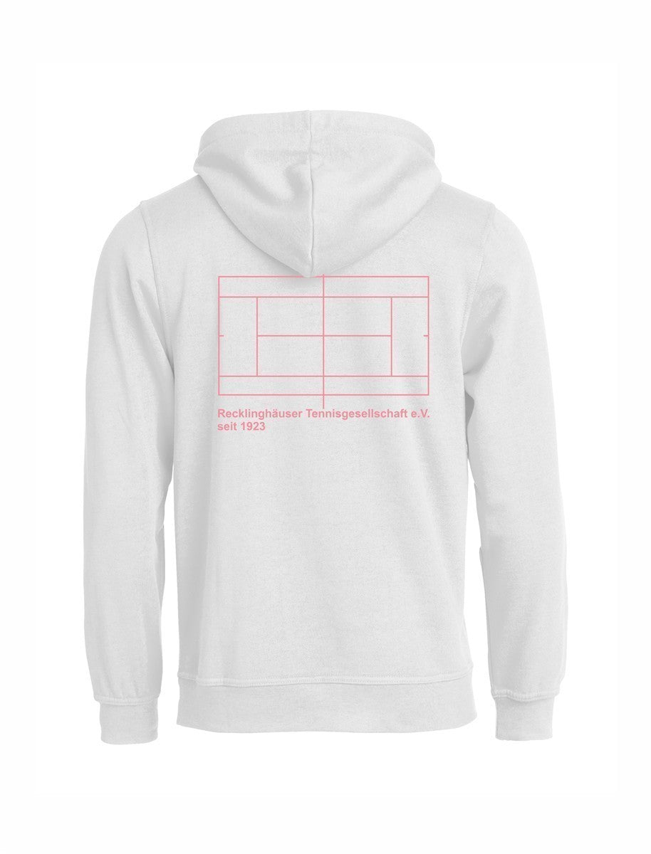 RTG TENNISPLATZ Design Hoodie Unisex weiß mit Druck