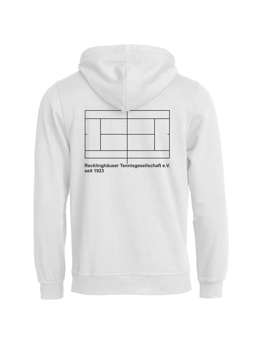 RTG TENNISPLATZ Design Hoodie Unisex weiß mit Druck