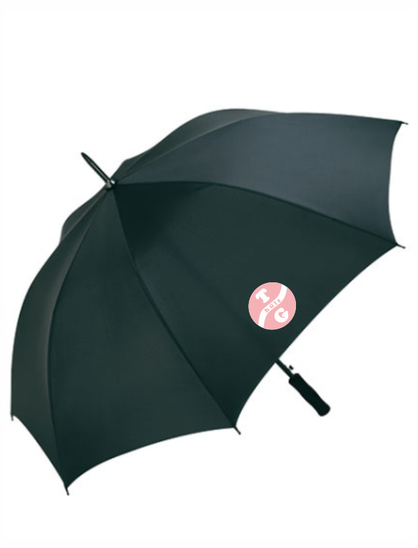 TG Hüls Regenschirm XL Automatik Ø 120 cm schwarz mit Logodruck