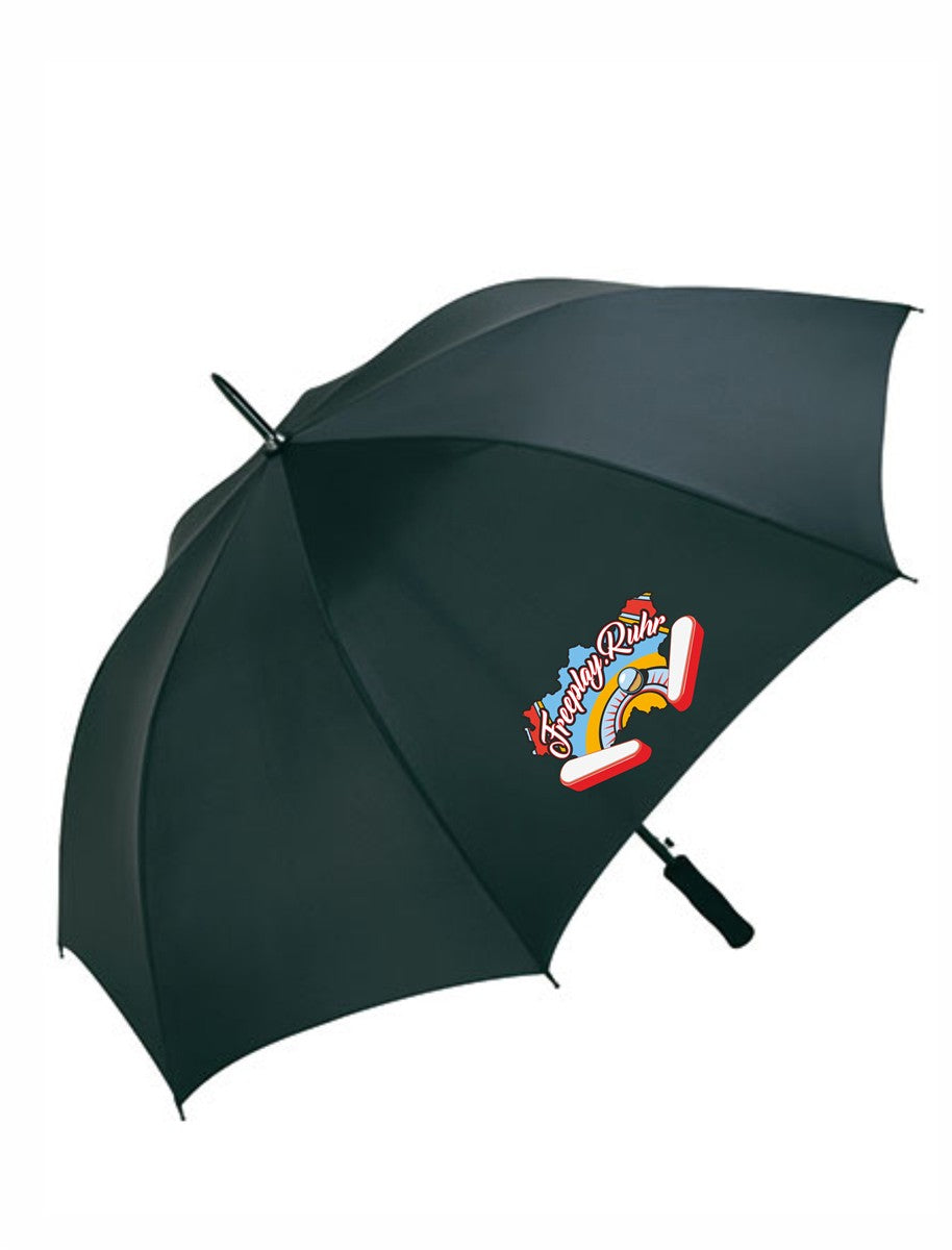 Freeplay.Ruhr Regenschirm XL Automatik Ø 120 cm schwarz mit Logodruck