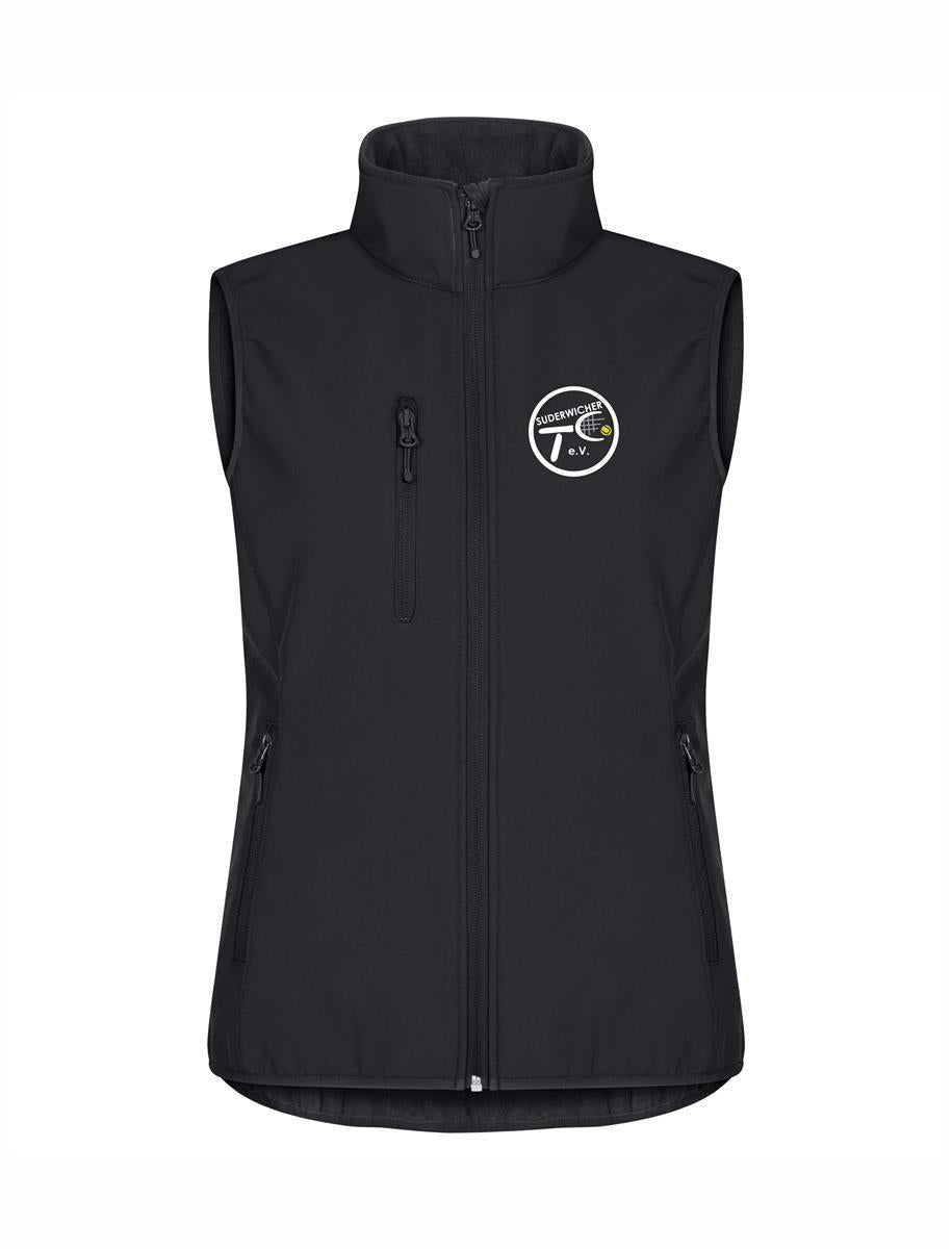 Suderwicher TC Softshell Weste Woman mit Logodruck