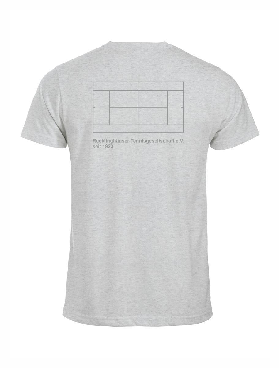 RTG TENNISPLATZ Design T-Shirt Unisex hellgrau mit Druck