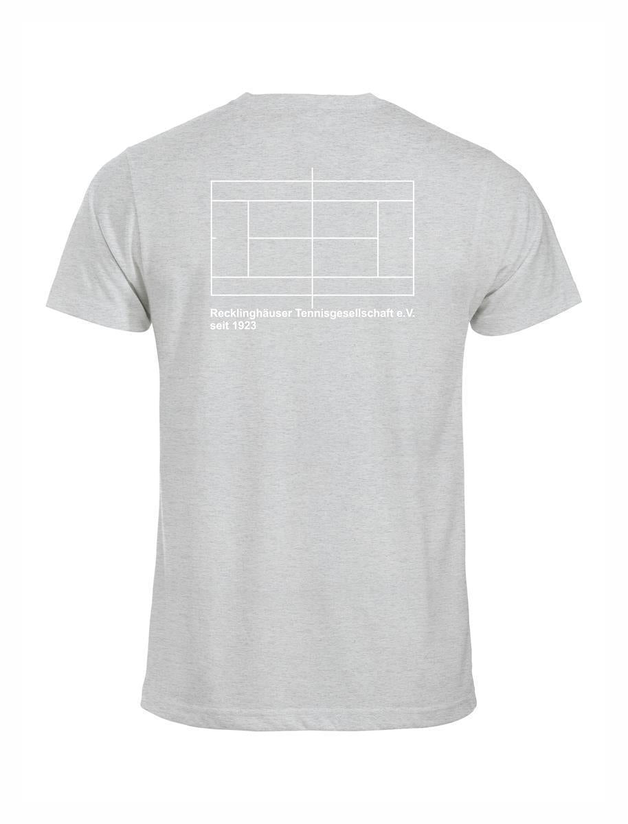 RTG TENNISPLATZ Design T-Shirt Unisex hellgrau mit Druck