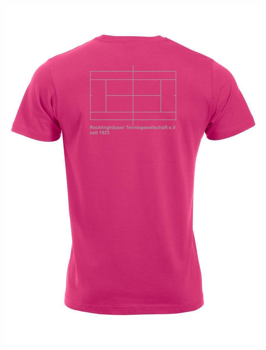 RTG TENNISPLATZ Design T-Shirt Unisex pink mit Druck