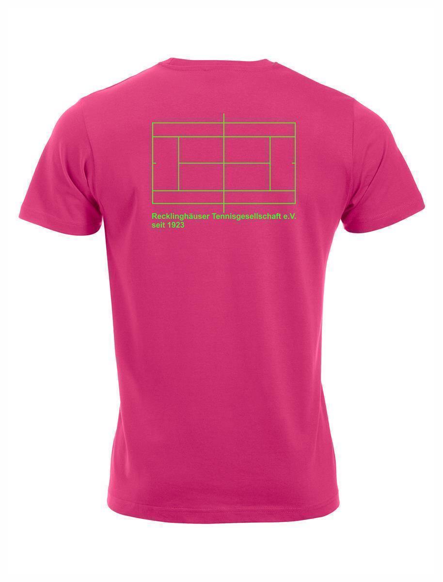 RTG TENNISPLATZ Design T-Shirt Unisex pink mit Druck