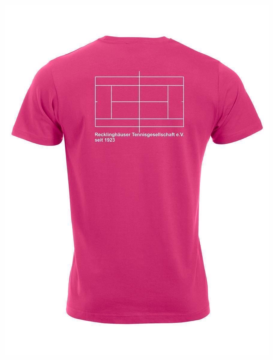 RTG TENNISPLATZ Design T-Shirt Unisex pink mit Druck