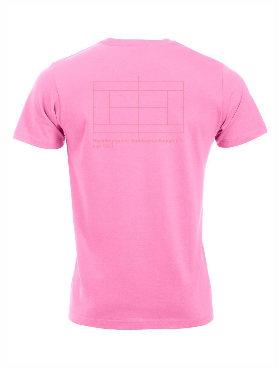 RTG TENNISPLATZ Design T-Shirt Unisex helles pink mit Druck
