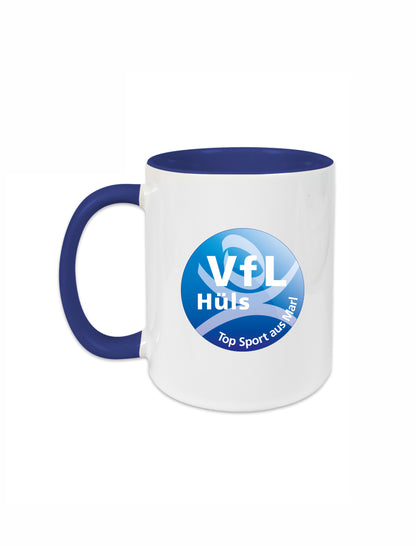VfL Hüls Rollhockey Keramiktasse Außen weiß / Innen farbig 330 ml mit Logo