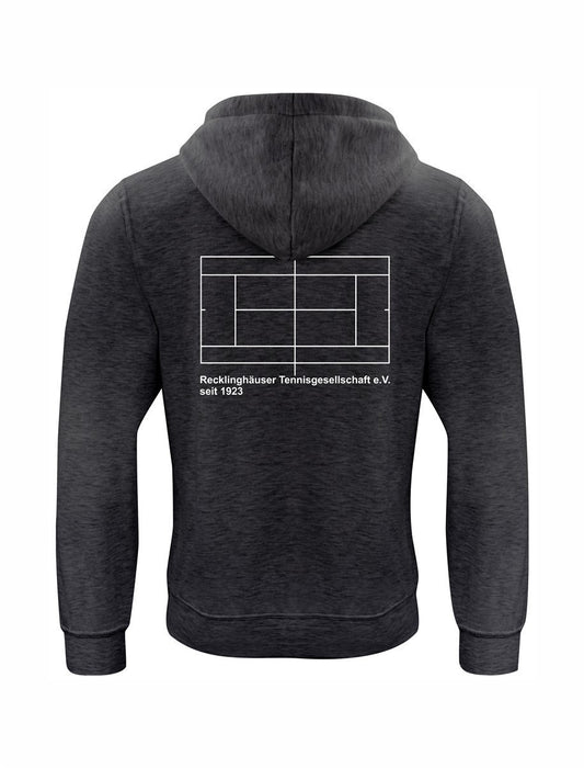 RTG TENNISPLATZ Design Hoodie Unisex anthrazit meliert mit Druck