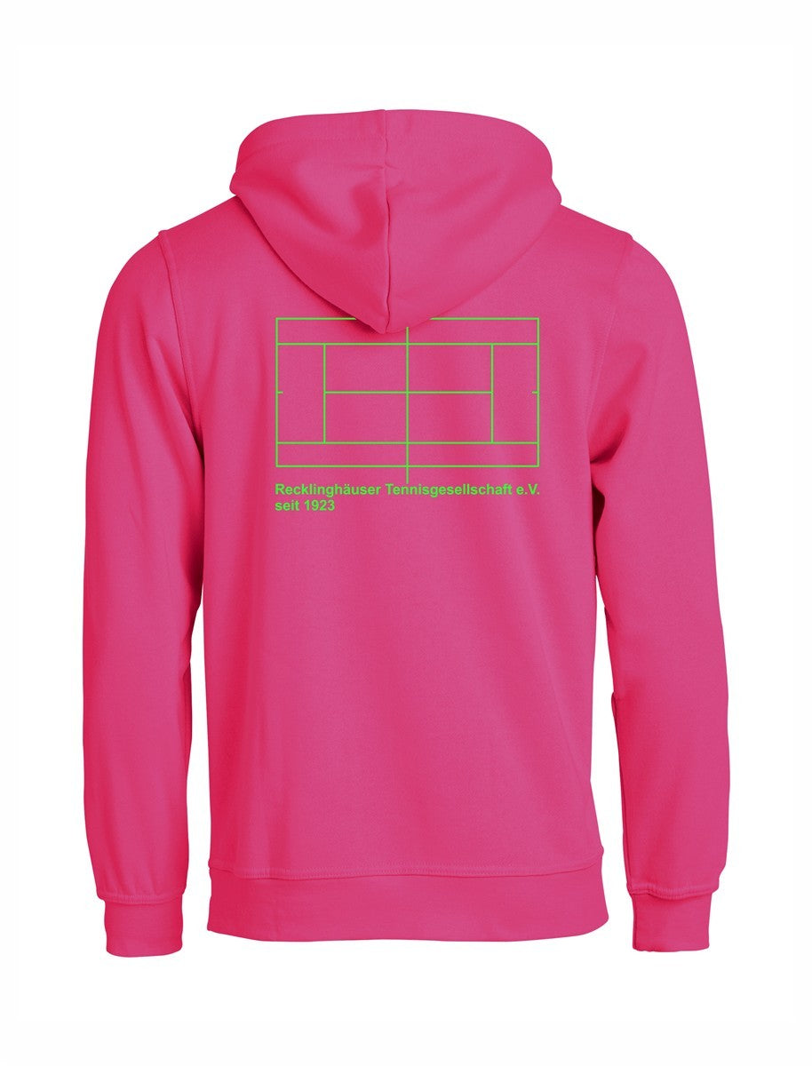 RTG TENNISPLATZ Design Hoodie Unisex pink mit Druck