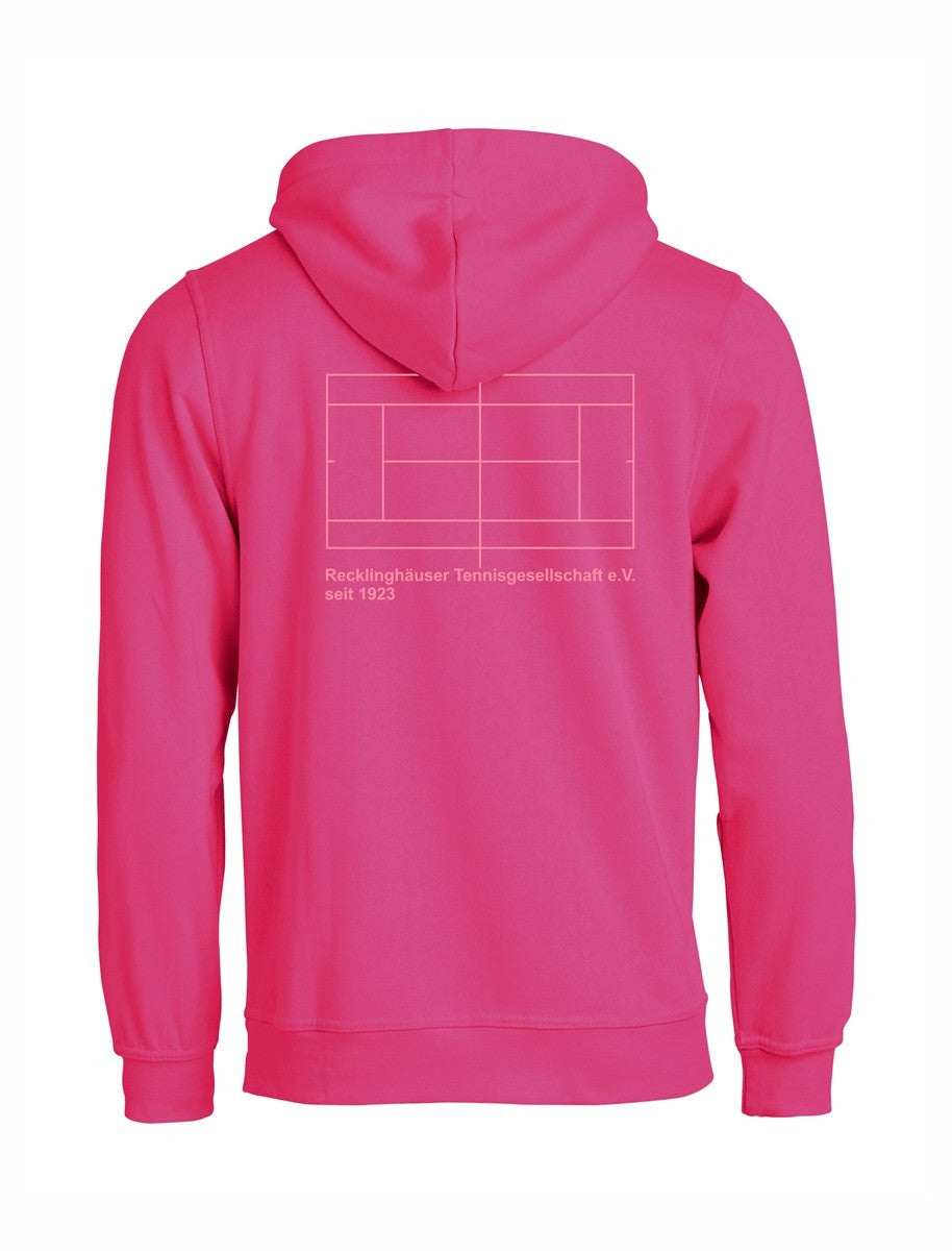 RTG TENNISPLATZ Design Hoodie Unisex pink mit Druck