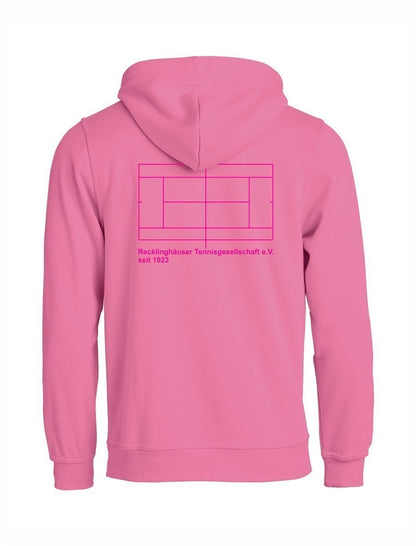 RTG TENNISPLATZ Design Hoodie Unisex helles pink mit Druck