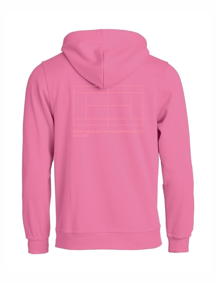 RTG TENNISPLATZ Design Hoodie Unisex helles pink mit Druck