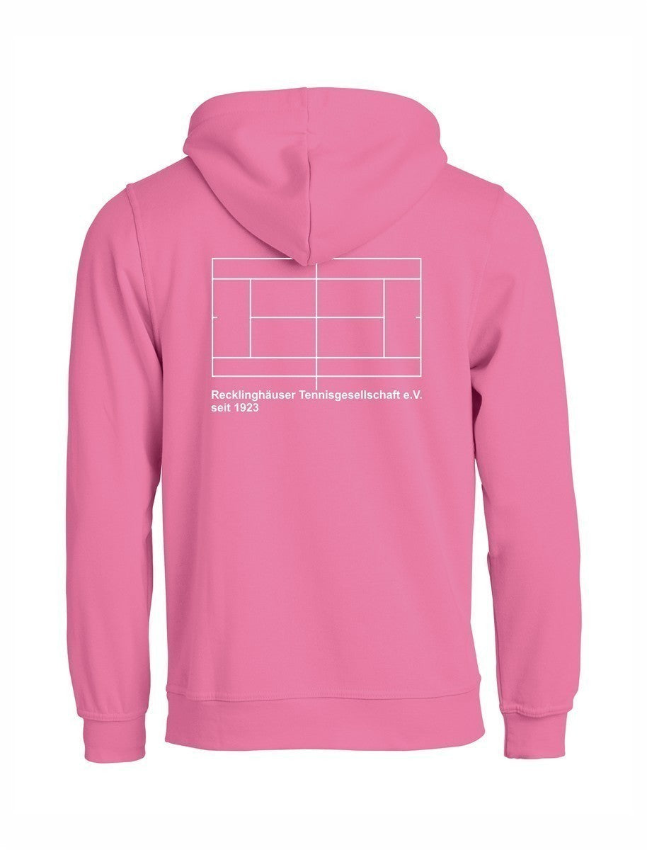 RTG TENNISPLATZ Design Hoodie Unisex helles pink mit Druck