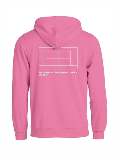 RTG TENNISPLATZ Design Hoodie Unisex helles pink mit Druck