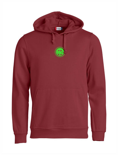 RTG TENNISPLATZ Design Hoodie Unisex bordeaux mit Druck