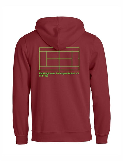 RTG TENNISPLATZ Design Hoodie Unisex bordeaux mit Druck