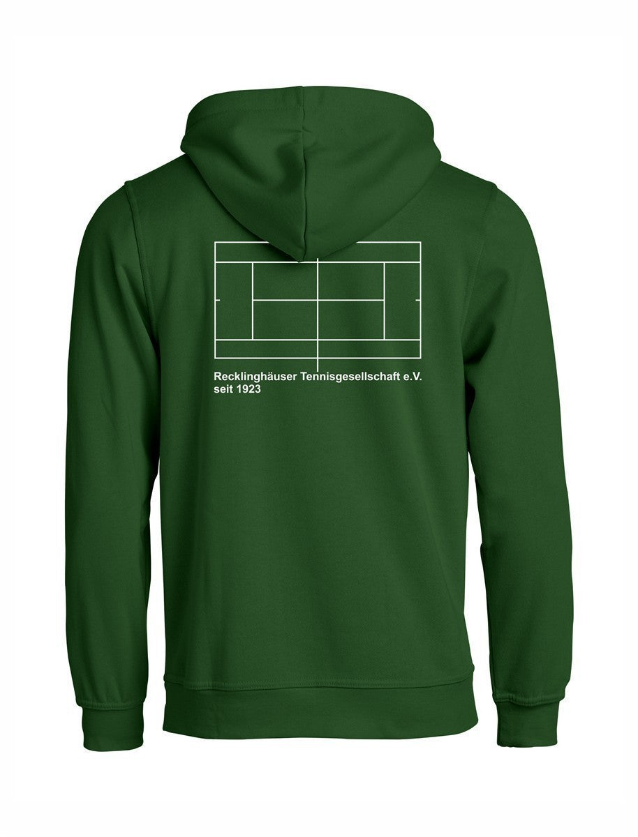 RTG TENNISPLATZ Design Hoodie Unisex flaschengrün mit Druck