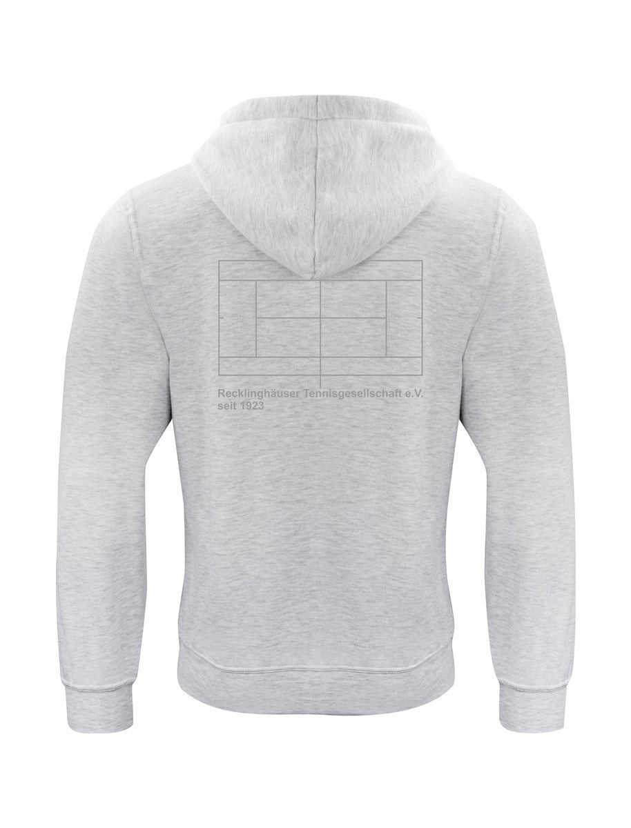 RTG TENNISPLATZ Design Hoodie Unisex hellgrau mit Druck