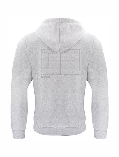 RTG TENNISPLATZ Design Hoodie Unisex hellgrau mit Druck