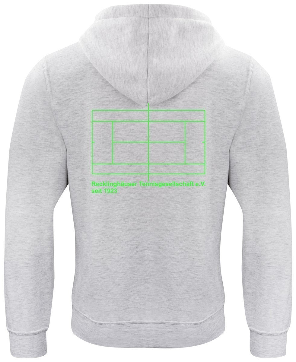 RTG TENNISPLATZ Design Hoodie Unisex hellgrau mit Druck