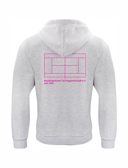 RTG TENNISPLATZ Design Hoodie Unisex hellgrau mit Druck