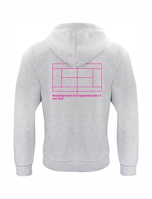 RTG TENNISPLATZ Design Hoodie Unisex hellgrau mit Druck