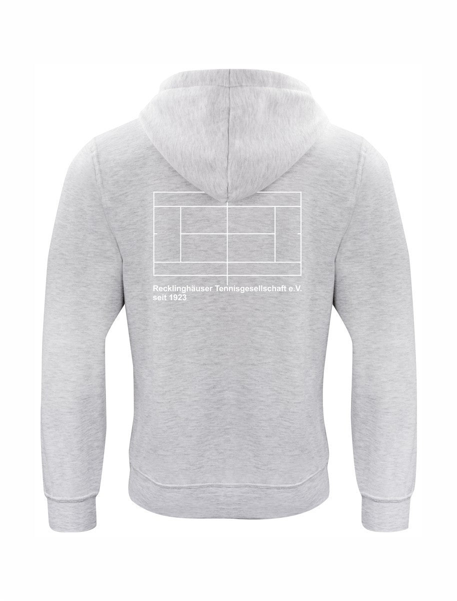 RTG TENNISPLATZ Design Hoodie Unisex hellgrau mit Druck