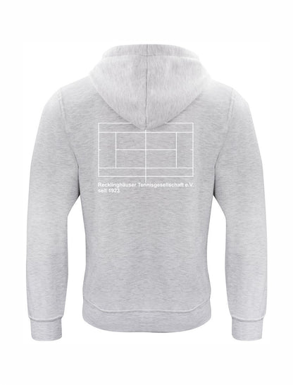 RTG TENNISPLATZ Design Hoodie Unisex hellgrau mit Druck