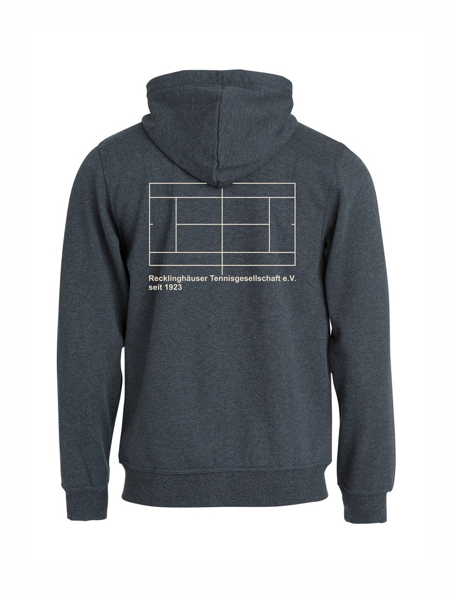 RTG TENNISPLATZ Design Hoody Kapuzenjacke Anthrazit  Unisex mit Druck