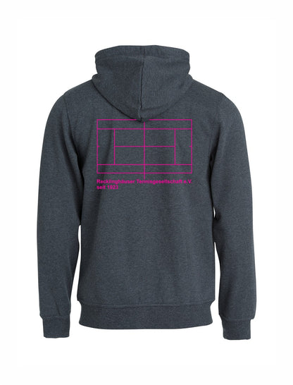 RTG TENNISPLATZ Design Hoody Kapuzenjacke Anthrazit  Unisex mit Druck