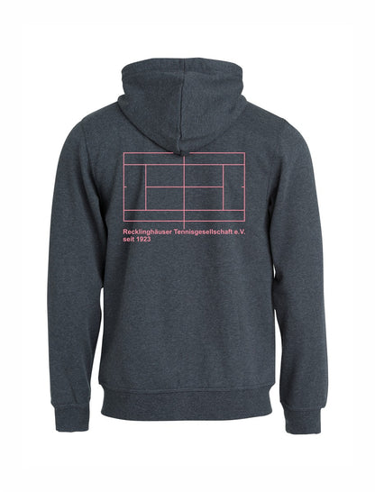 RTG TENNISPLATZ Design Hoody Kapuzenjacke Anthrazit  Unisex mit Druck