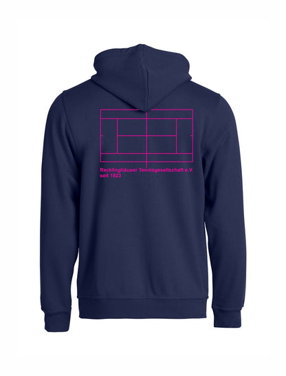 RTG TENNISPLATZ Design Hoody Kapuzenjacke Dark Navy Unisex mit Druck
