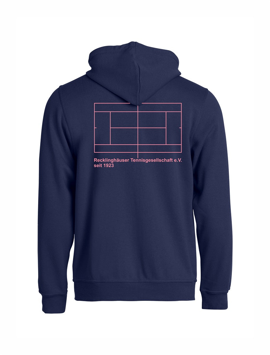 RTG TENNISPLATZ Design Hoody Kapuzenjacke Dark Navy Unisex mit Druck