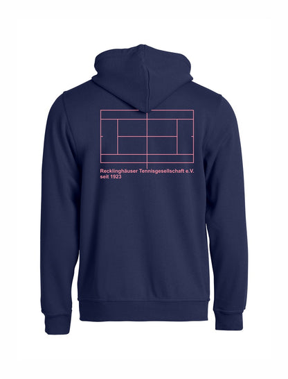 RTG TENNISPLATZ Design Hoody Kapuzenjacke Dark Navy Unisex mit Druck