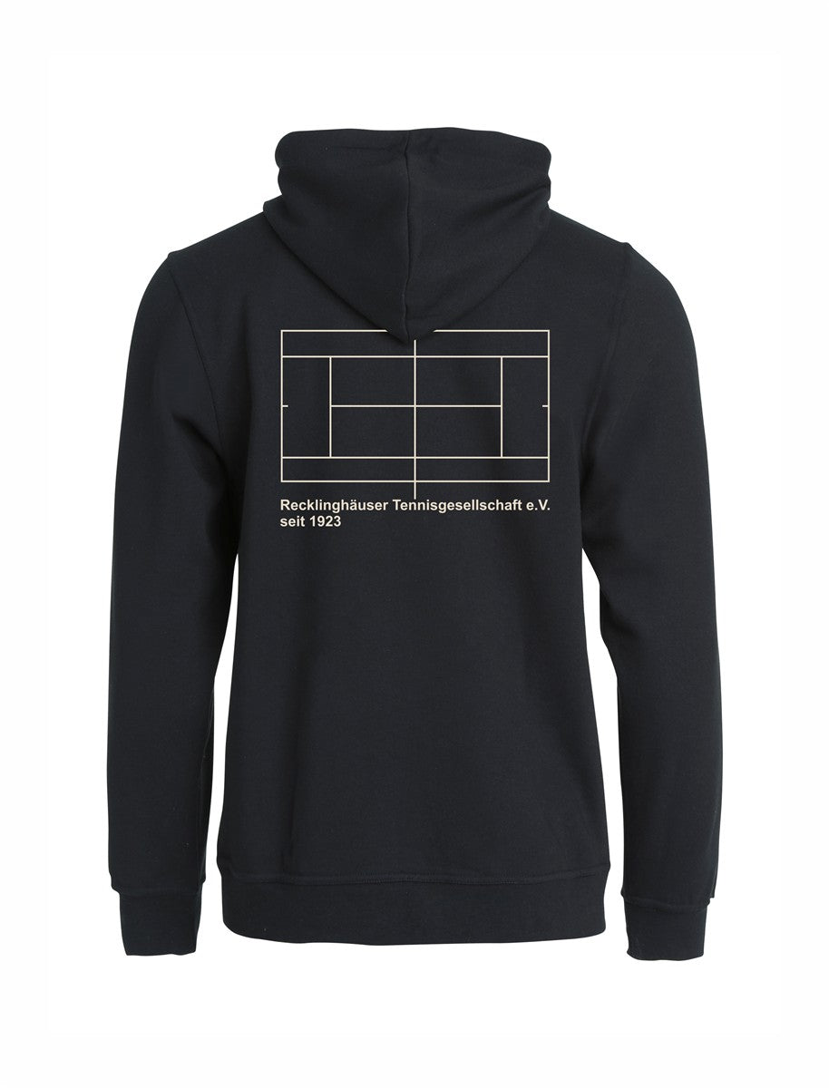 RTG TENNISPLATZ Design Hoody Kapuzenjacke Schwarz Unisex mit Druck
