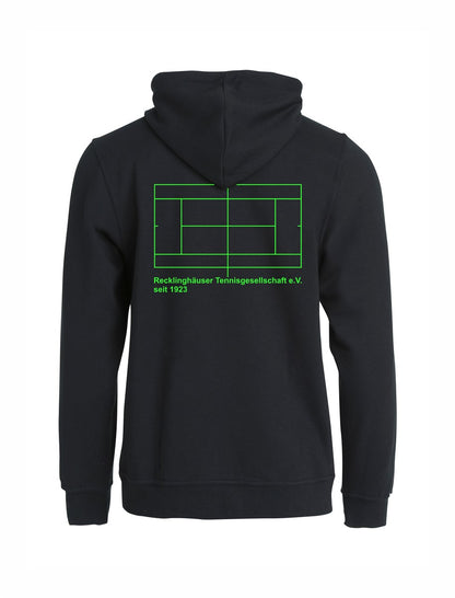 RTG TENNISPLATZ Design Hoody Kapuzenjacke Schwarz Unisex mit Druck