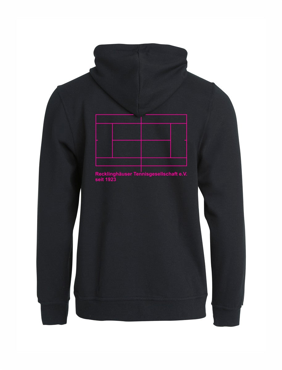 RTG TENNISPLATZ Design Hoody Kapuzenjacke Schwarz Unisex mit Druck