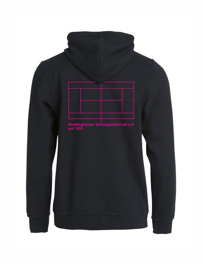 RTG TENNISPLATZ Design Hoody Kapuzenjacke Schwarz Unisex mit Druck