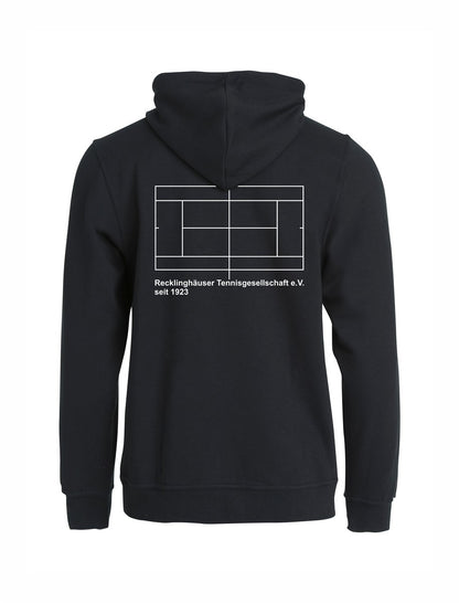 RTG TENNISPLATZ Design Hoody Kapuzenjacke Schwarz Unisex mit Druck